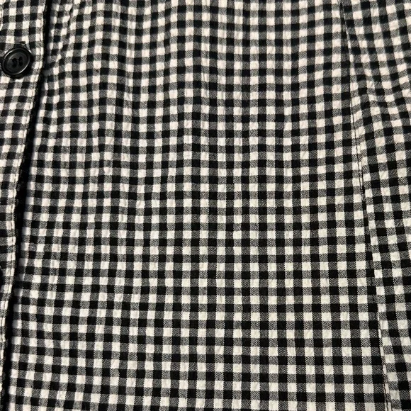 White Stag Gingham Plaid Seersucker Button Shirt Dress Tie Waist Cottage Country - Picture 10 of 15